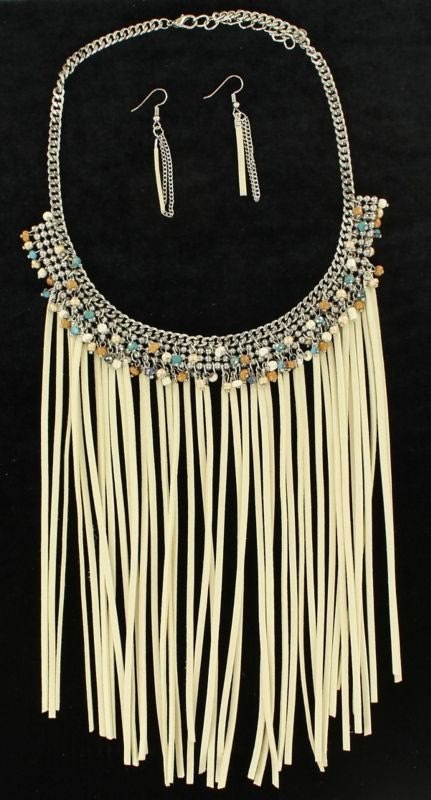 Blazin Roxx Ivory Fringe Jewelry Set