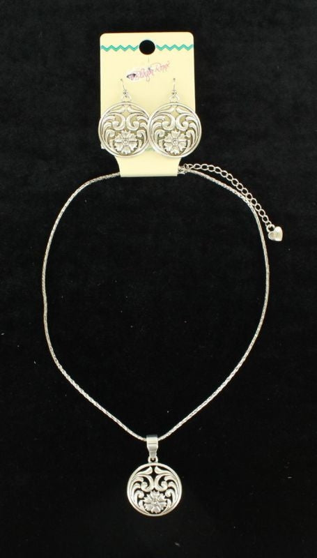 Blazin Roxx Medallion Jewelry SetBk/Wh