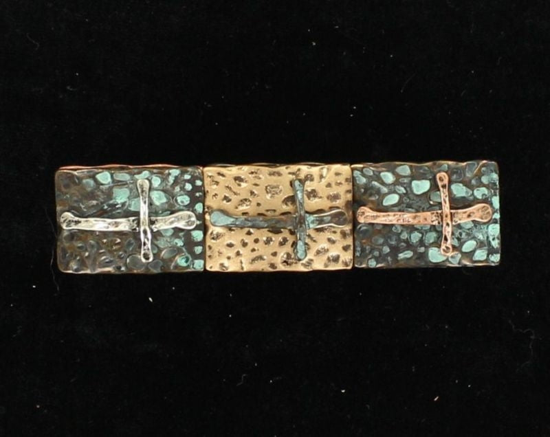 Blazin Roxx Mix Metal Cross BraceletBk/Wh