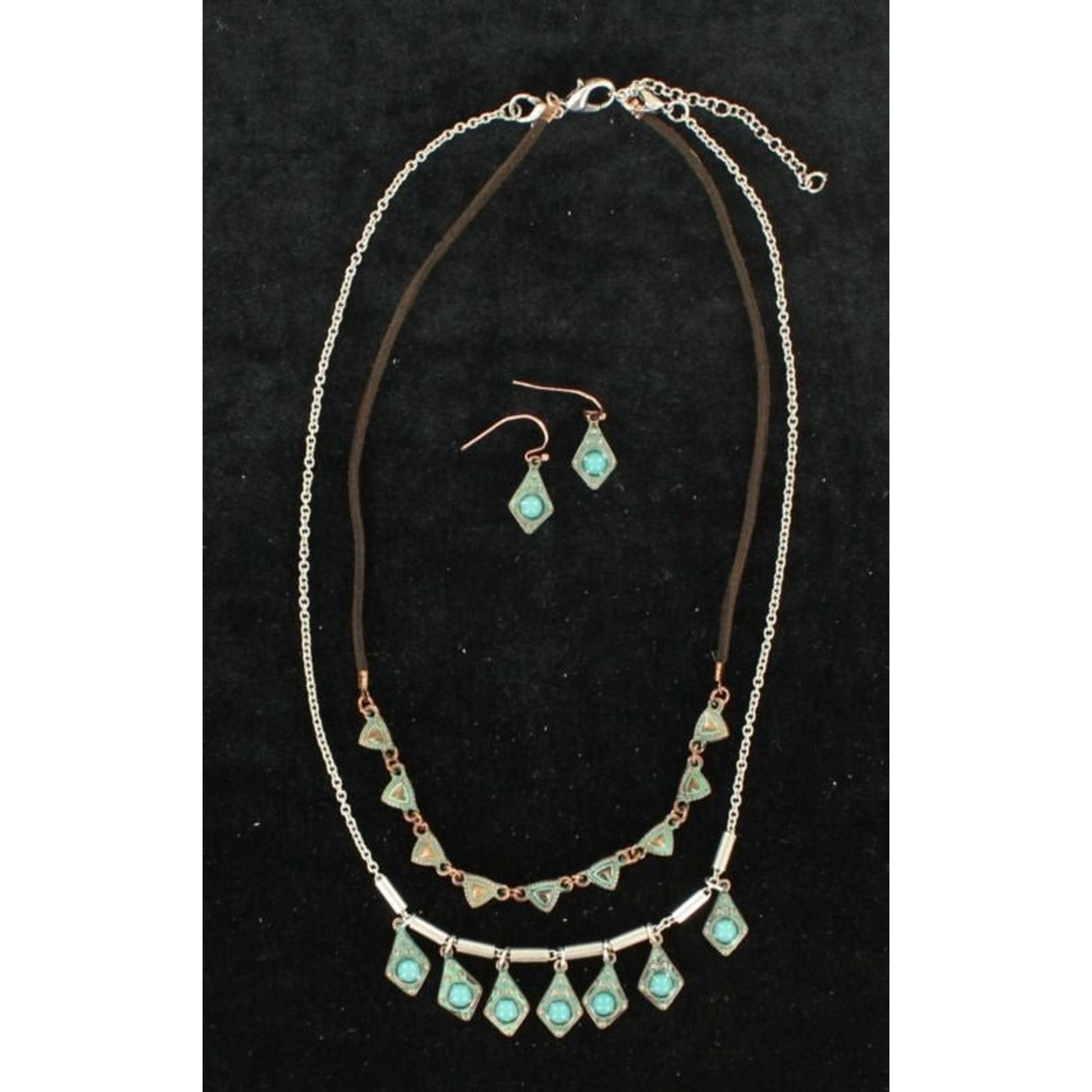 Blazin Roxx Multi Chain Stud Jewelry SetBk/Wh