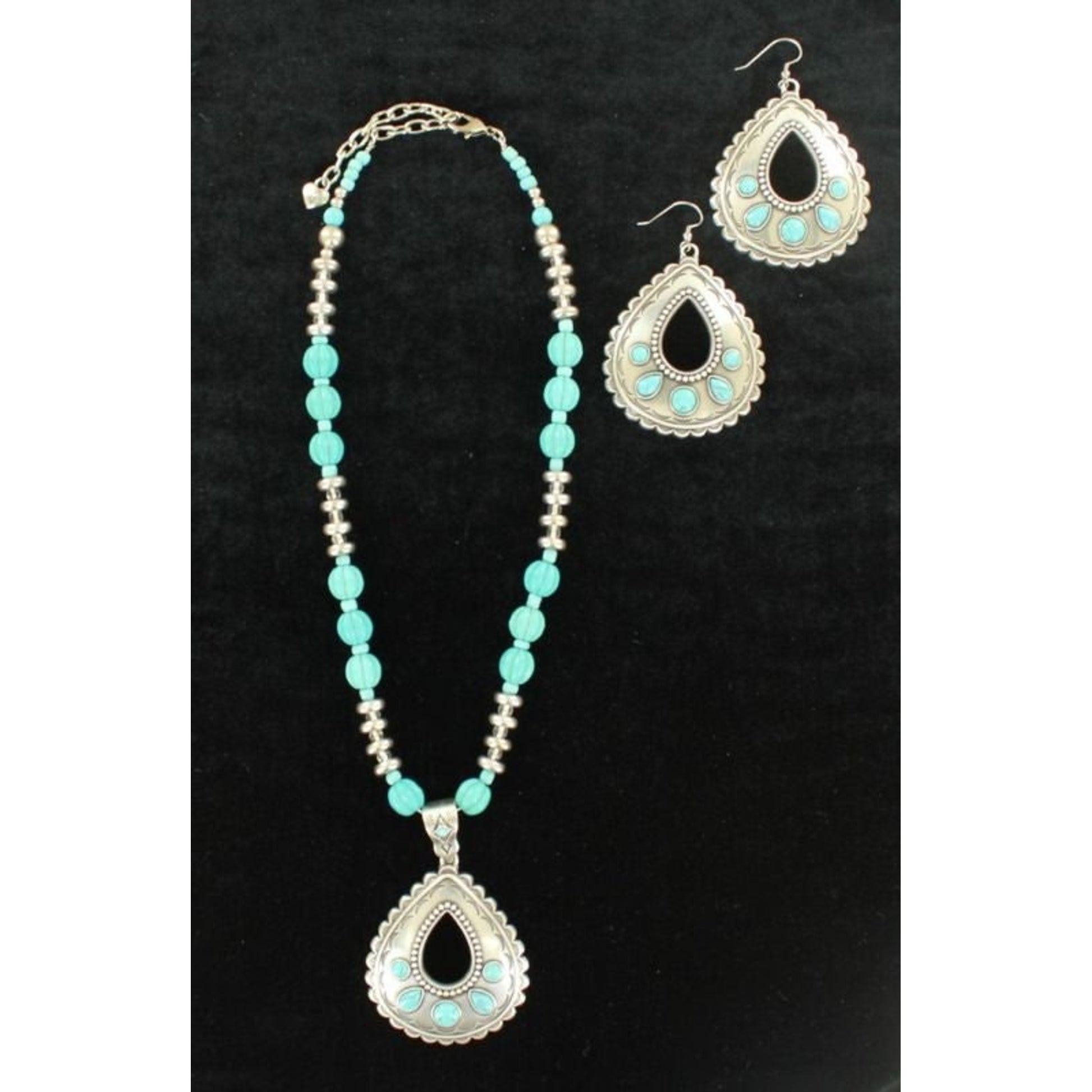Blazin Roxx Teardrop Jewelry SetBk/Wh