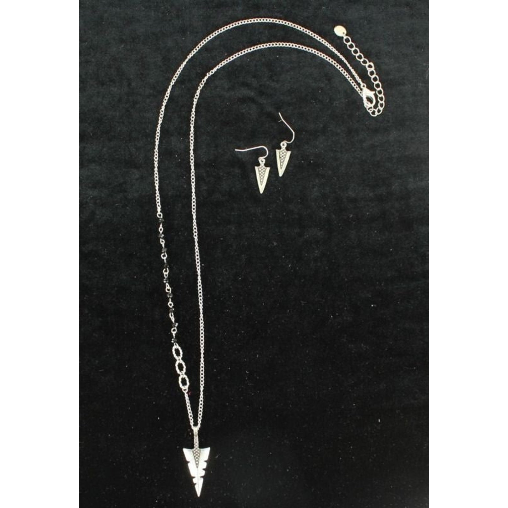 Blazin Roxx X-Large Arrowhead Jewelry SetBk/Wh