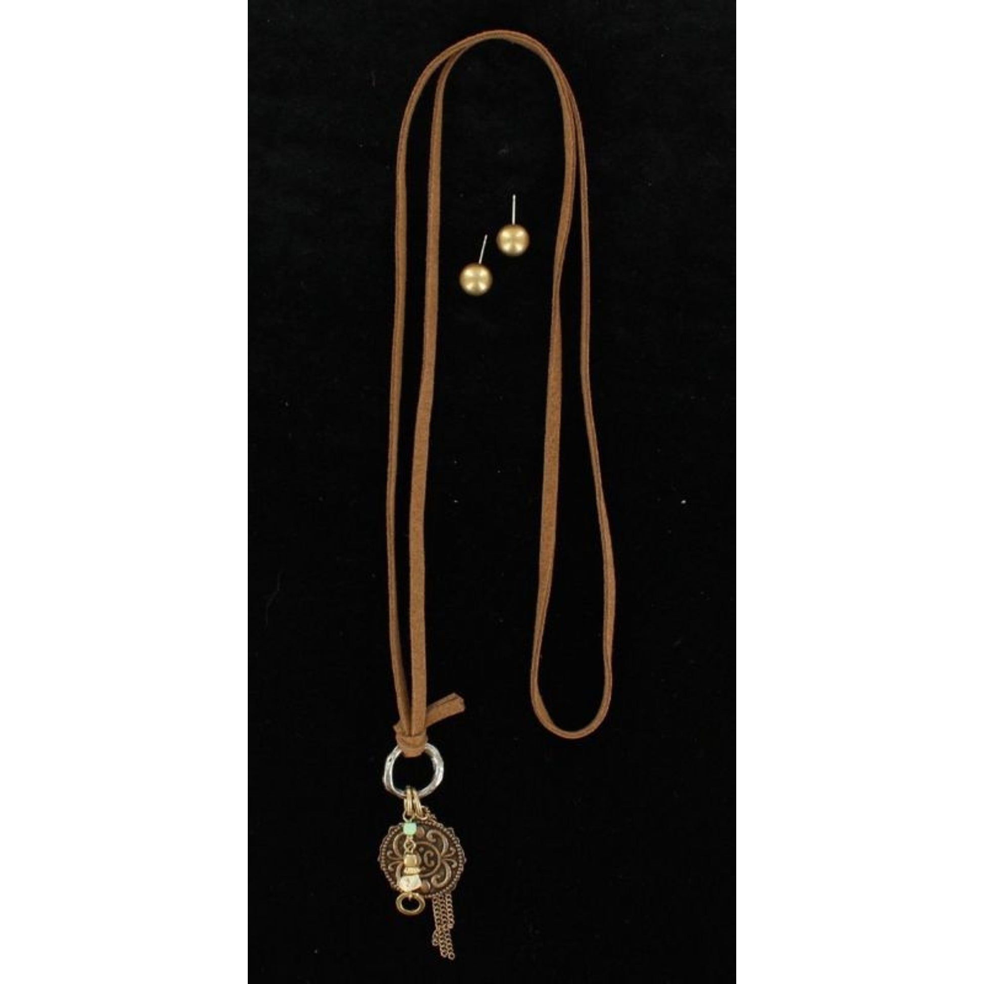Blazin Roxx XLarge Knotted Cross Jewelry SetBk/Wh