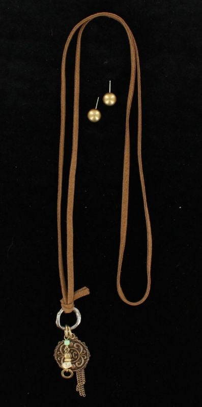Blazin Roxx XLarge Knotted Cross Jewelry SetBk/Wh
