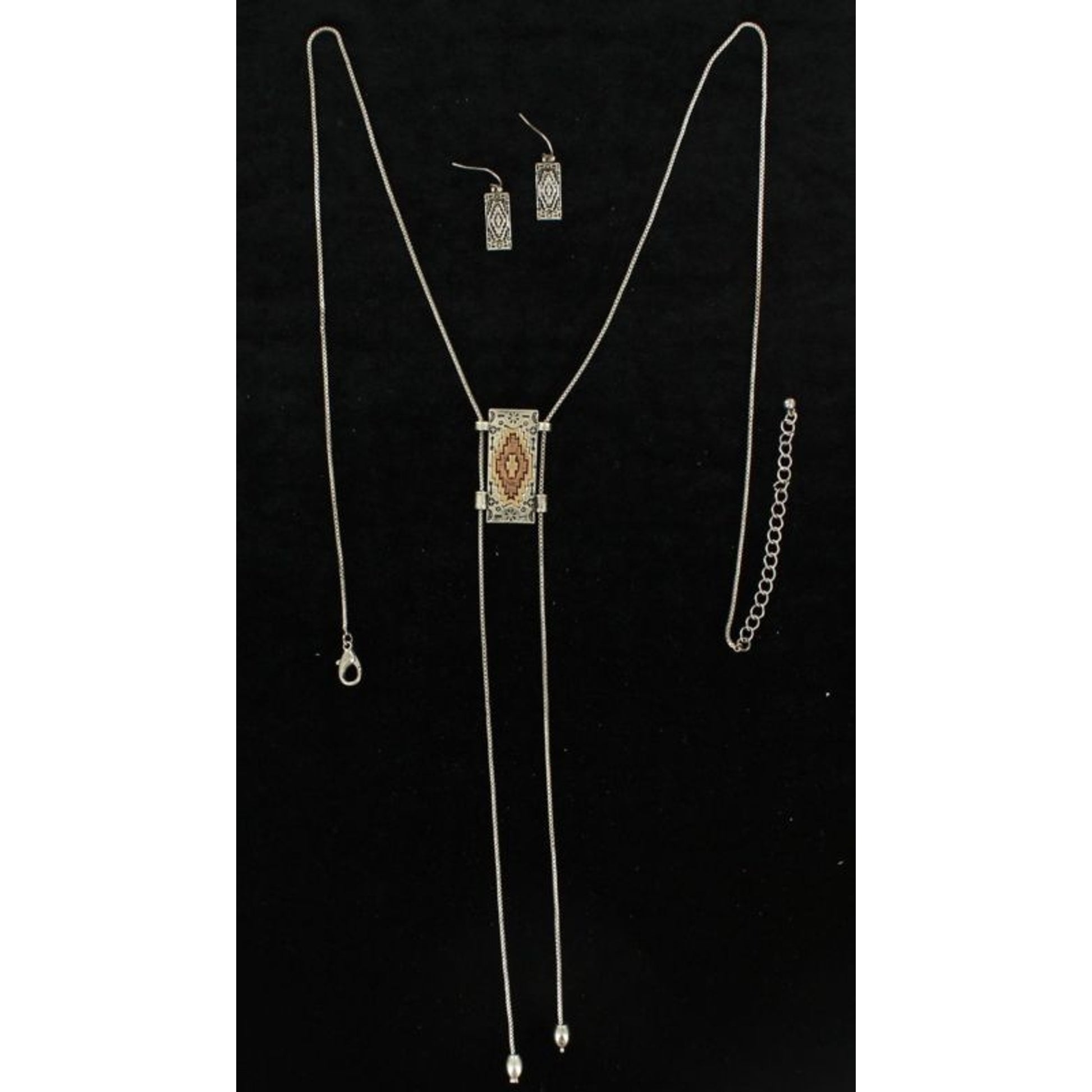 Blazin Roxx XL Tribal Small Chain Jewelry SetBk/Wh
