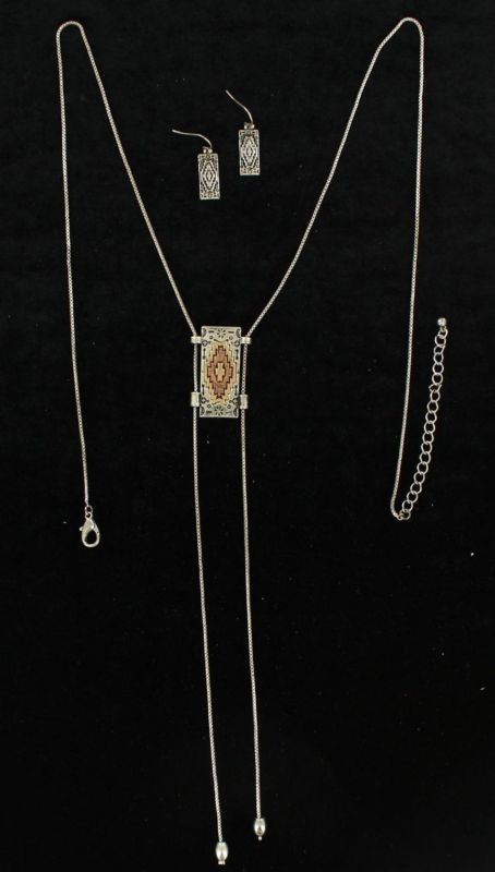 Blazin Roxx XL Tribal Small Chain Jewelry SetBk/Wh