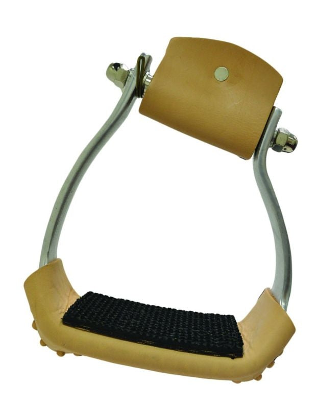 Slanted Wide Aluminum Stirrup With Rubber Pad 3 Br