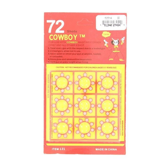 Mandf Western Ring Caps - 24 Cards Per Pkg.Bk/Wh