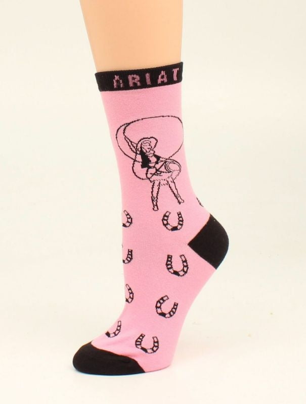 Ariat Retro Cowgirl Crew Sock Pink