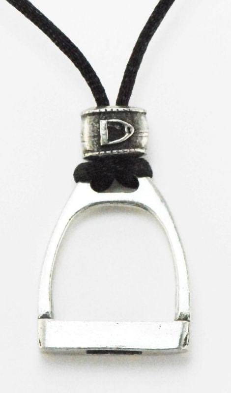 Barbary Stirrup On Cord Necklace Black