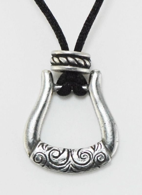 Barbary Western Stirrup On Cord Necklace