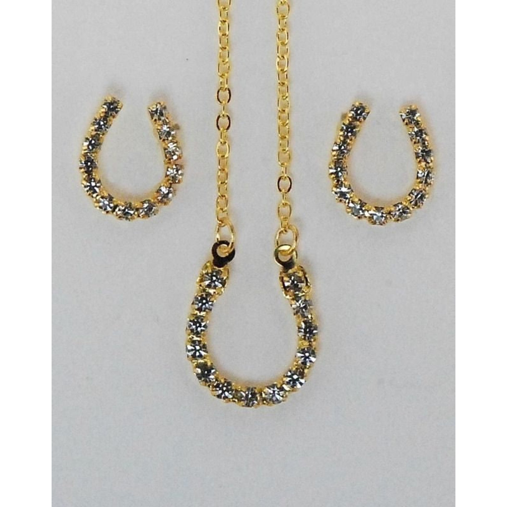 Western Edge Rhinestone Horseshoe Earring/Necklace