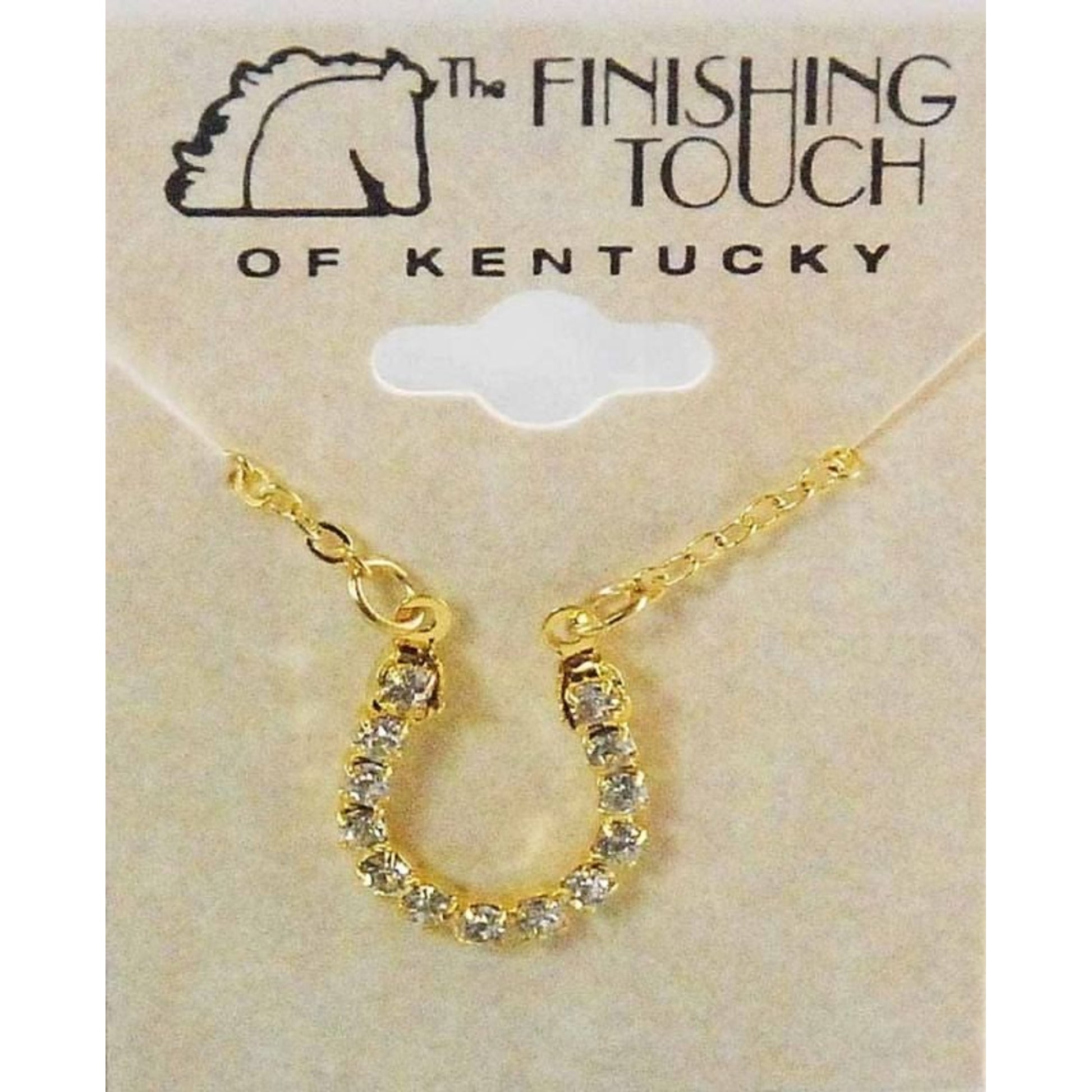 Western Edge Crystal Rhinestone Horseshoe Necklace