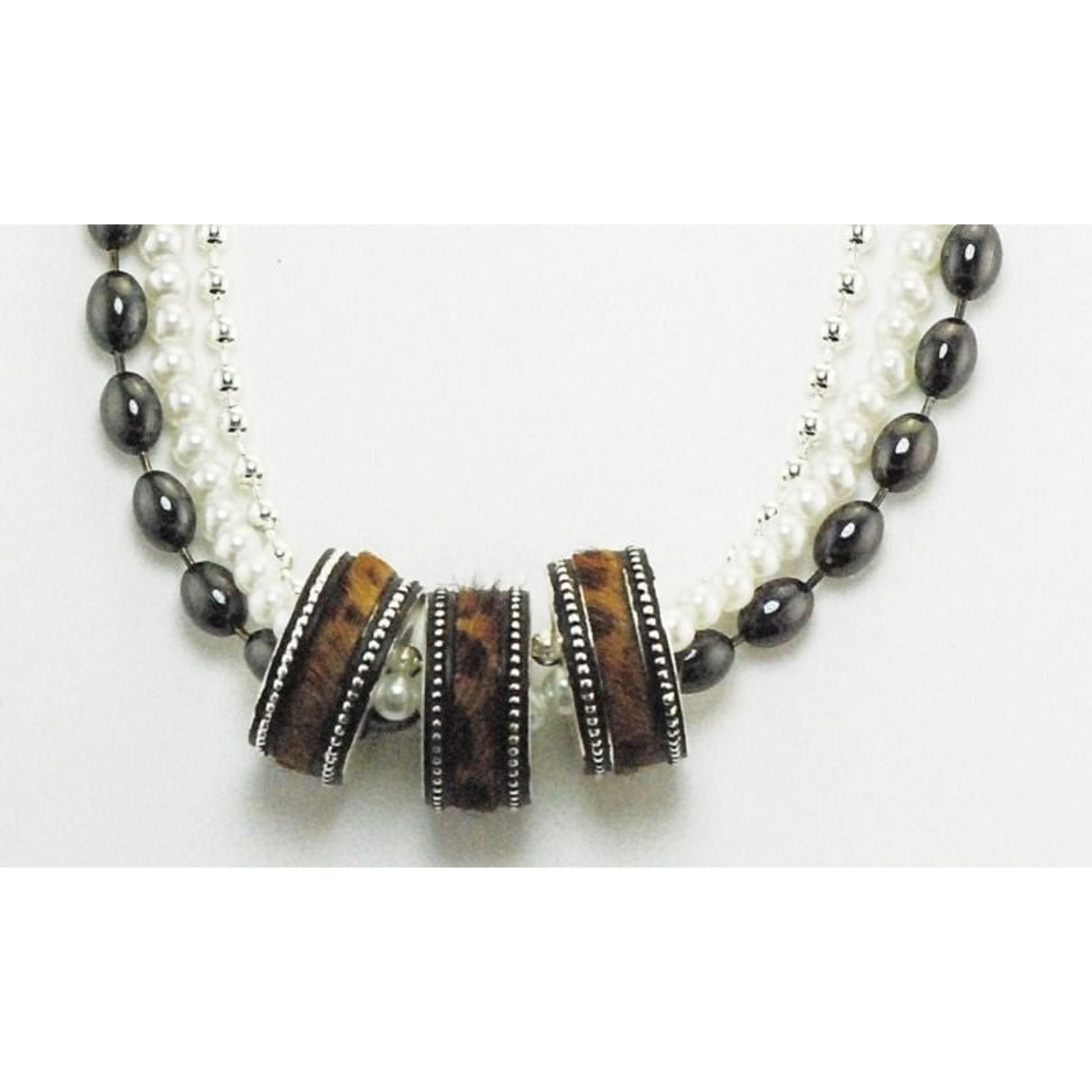 Western Edge Hair On Beaded Multi Strand Necklace