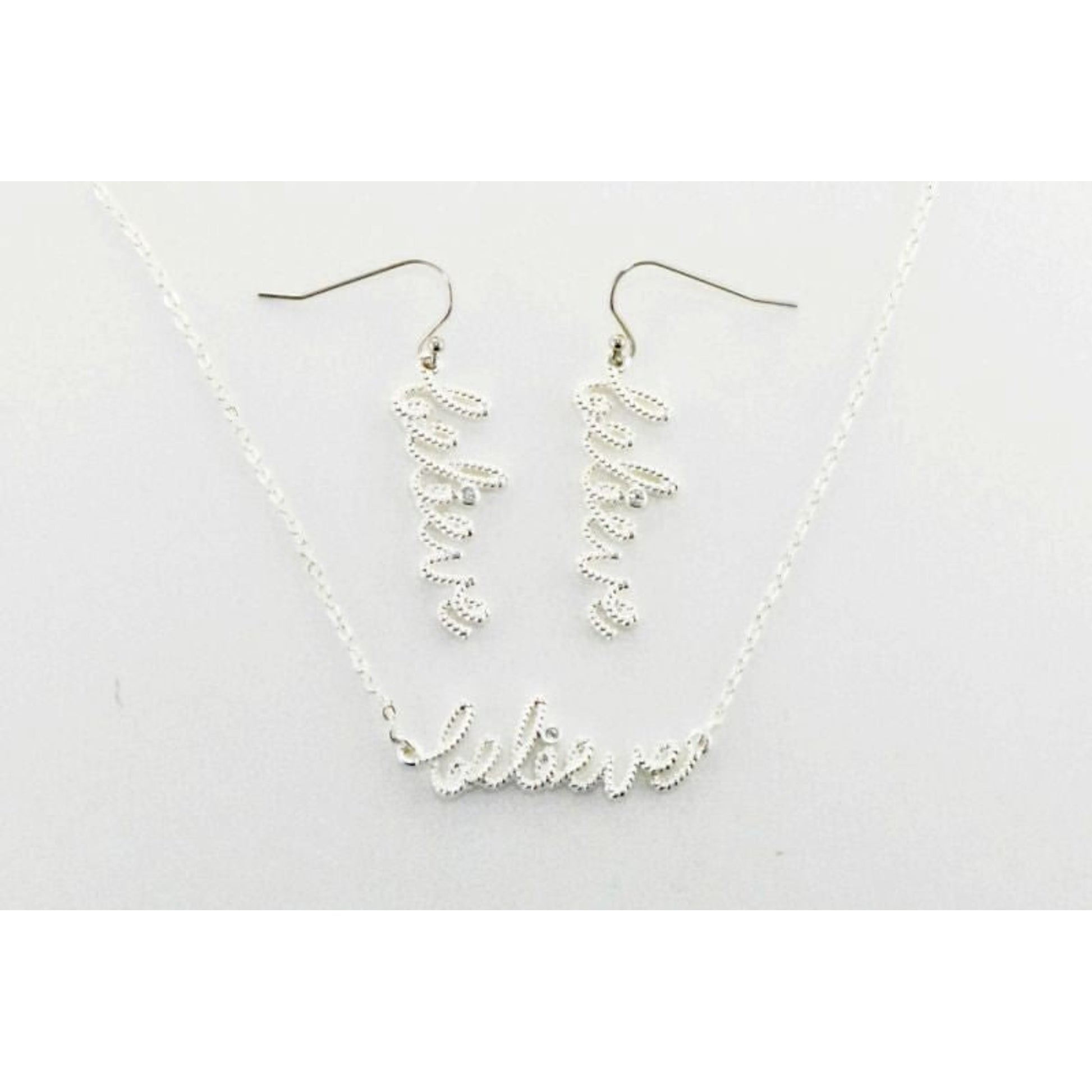 Western Edge Believe Crystal Rope Earring/Necklace