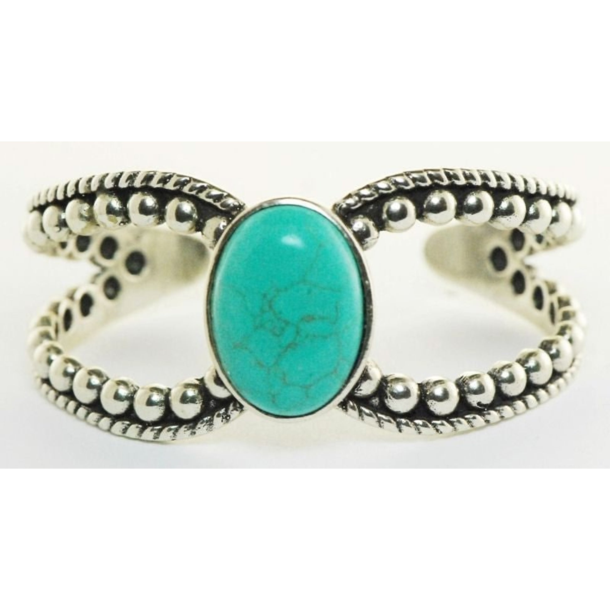 Western Edge Large Stone Beaded Bracelet Turquoise