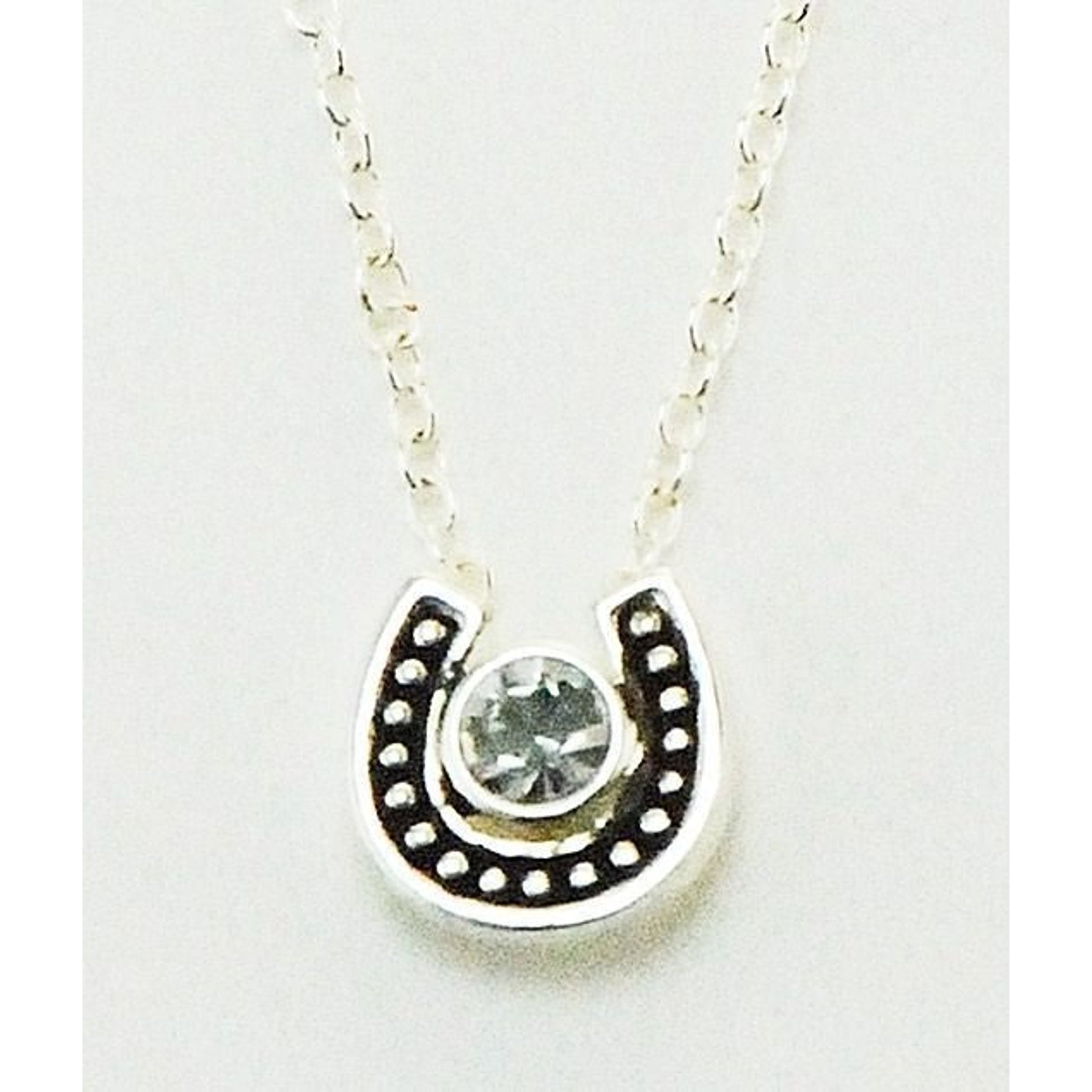 Western Edge Necklace Small Horseshoe Crystal