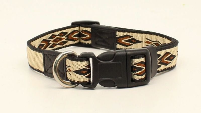 Dbl Barrel 3/4 Run Diamond Dog Collar 13-20 Tan