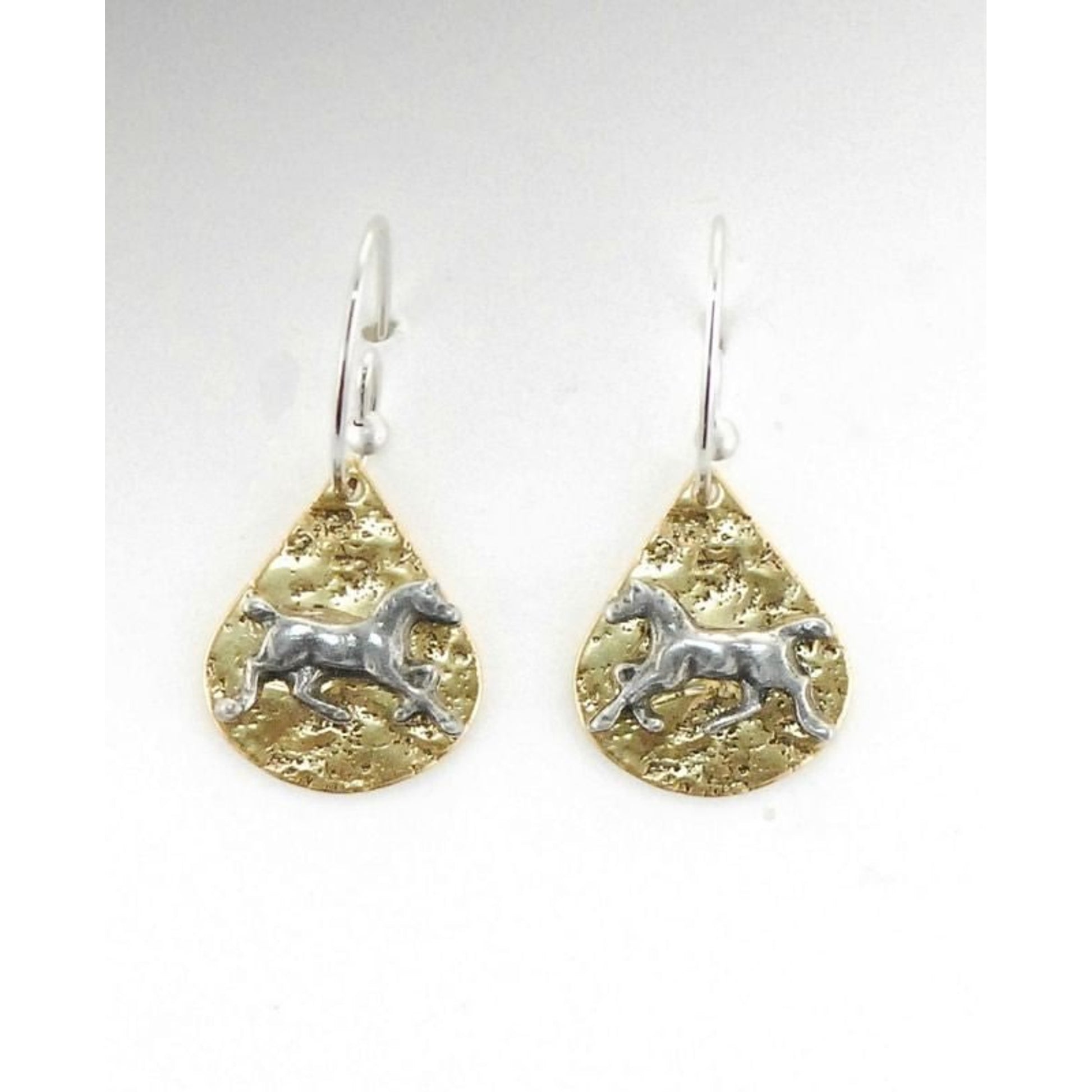 Textured Teardrop French Wire Earrings Gold/Silver