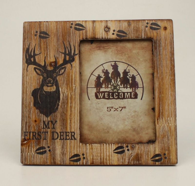 My 1St Deer Wood Picture Frame 5 x 7 Bk/Wh