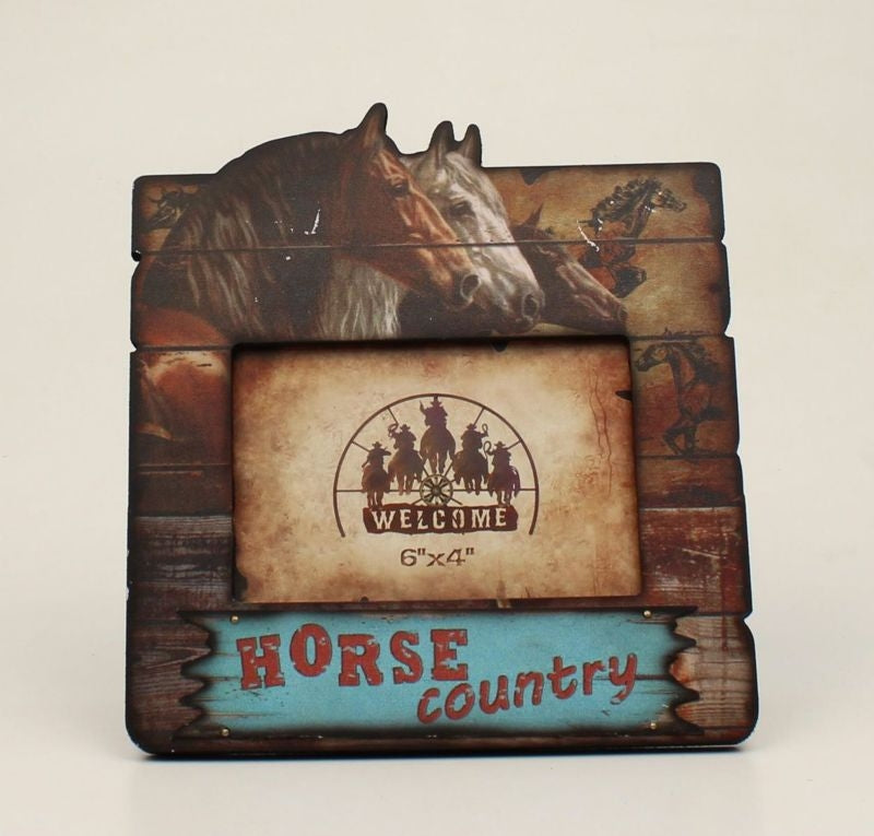Horse Country Picture Frame 6 x 4 Bk/Wh