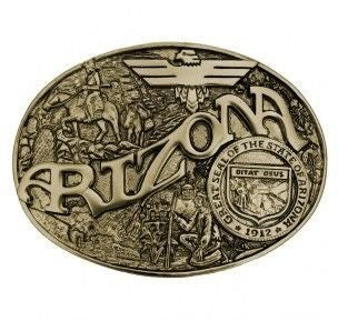 Arizona State Heritage Attitude Buckle Brn