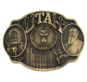 Utah State Heritage Attitude Buckle 3.625X2.75 Brs