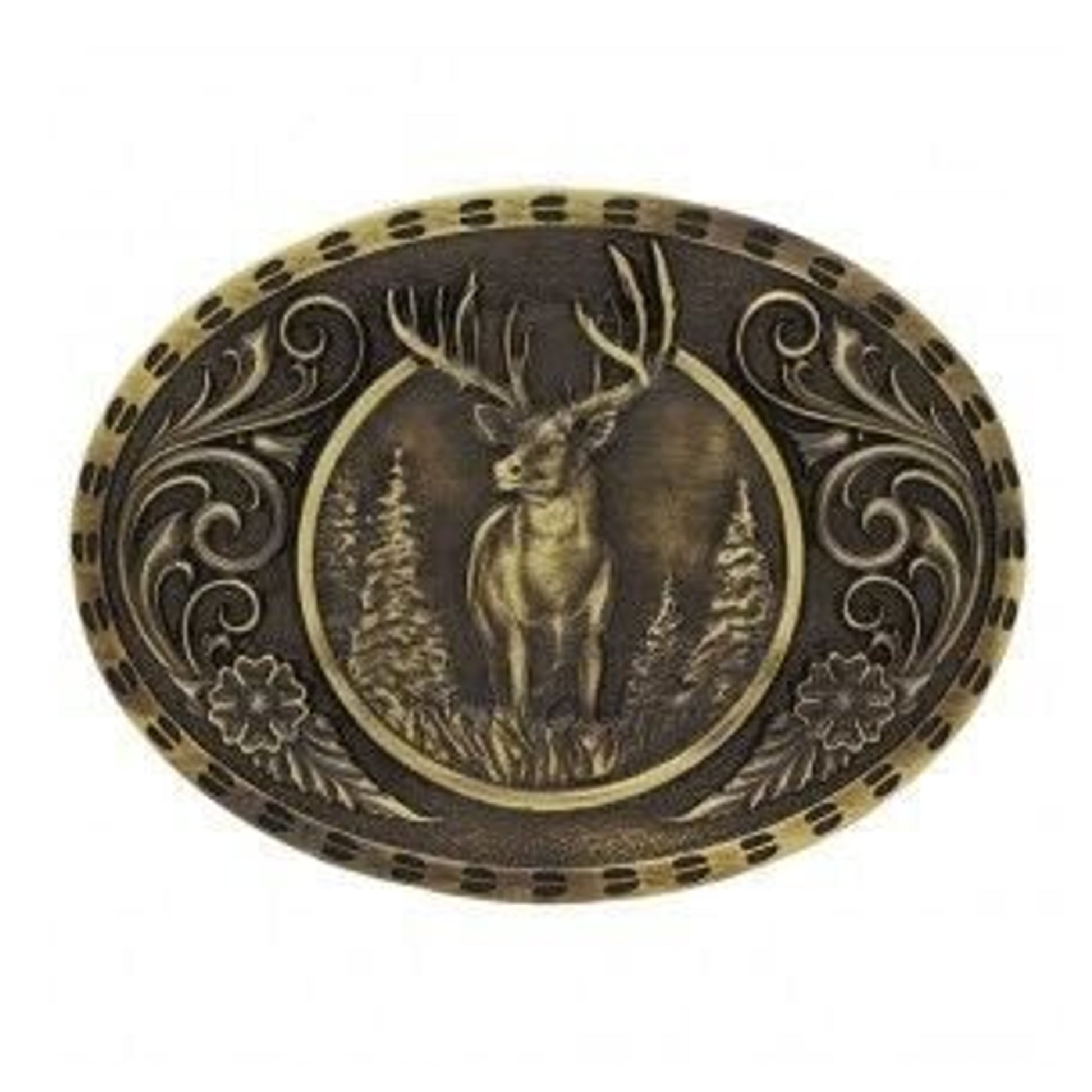 Heritage Outdoor Series Wildstag Carvbuckle 4X3 Br