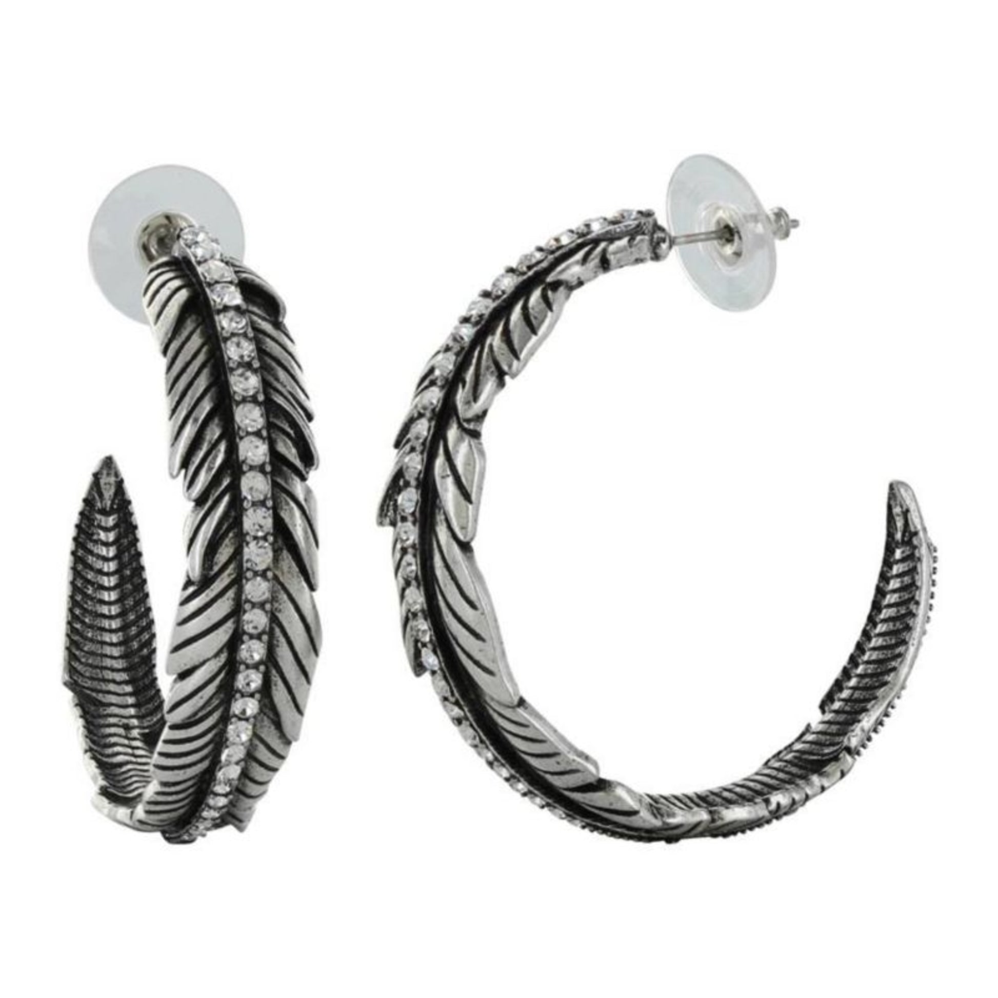 Montana Rock 47 Tattoo Rhinestone Feather Earrings