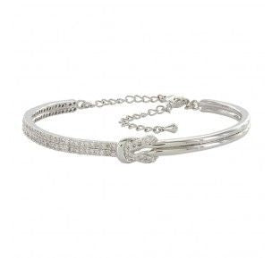 Montana Silversmiths Shimmering Knot BangleBk/Wh