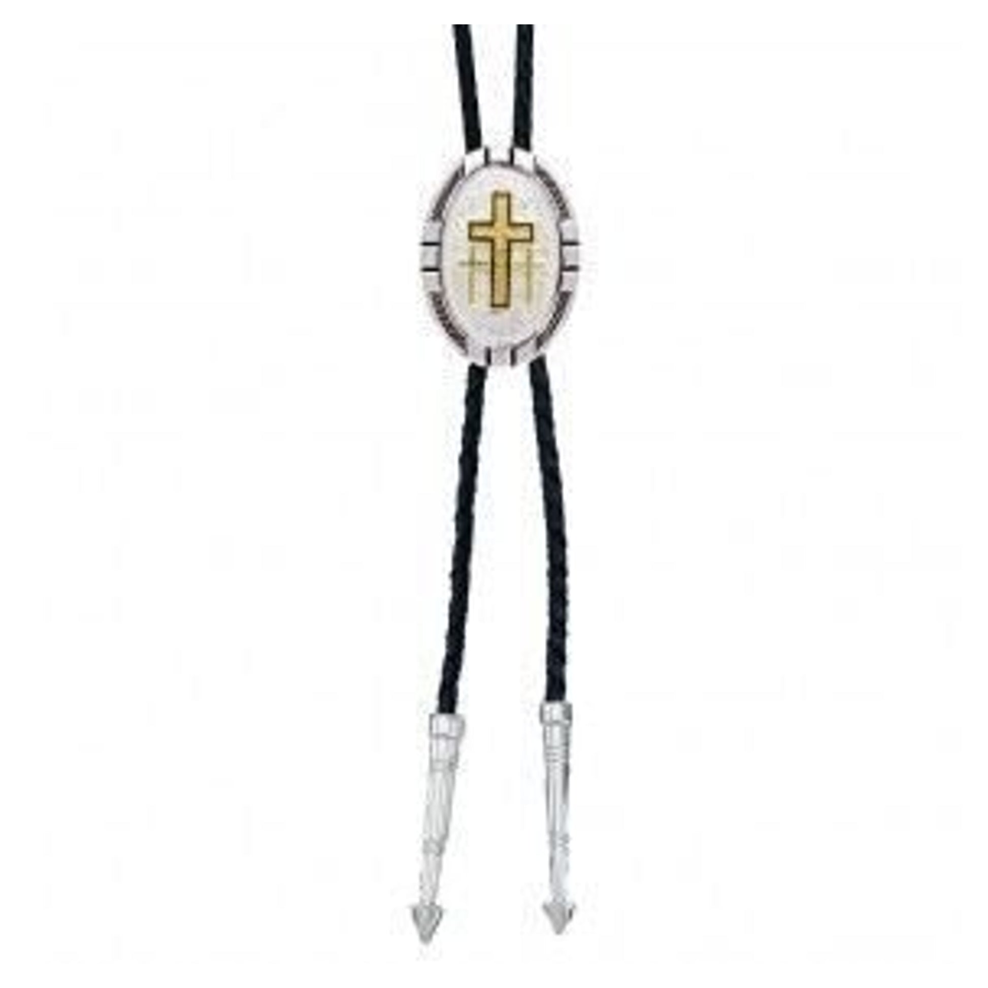 New Trad Four Direction Bolo Tie/Triple Cross Brn
