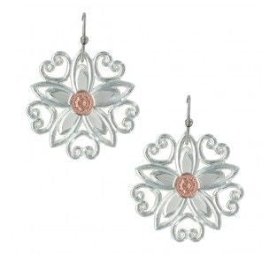 Montana Star Flower Love Earrings Slv Gold Plated