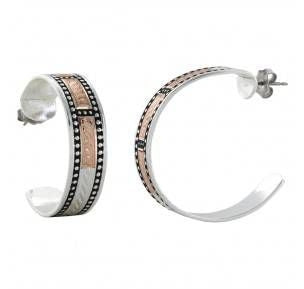 Montana Cross Cut Threaded Ribbon Hoop Earrings
