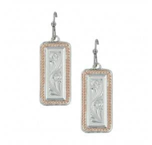 Montana Cross Cut Floral Portrait Earrings