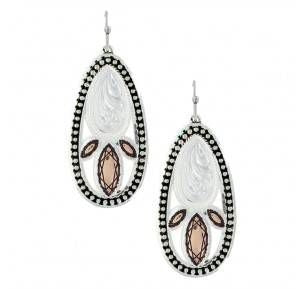 Montana Silver Cross Cut Prairie Fire Earrings