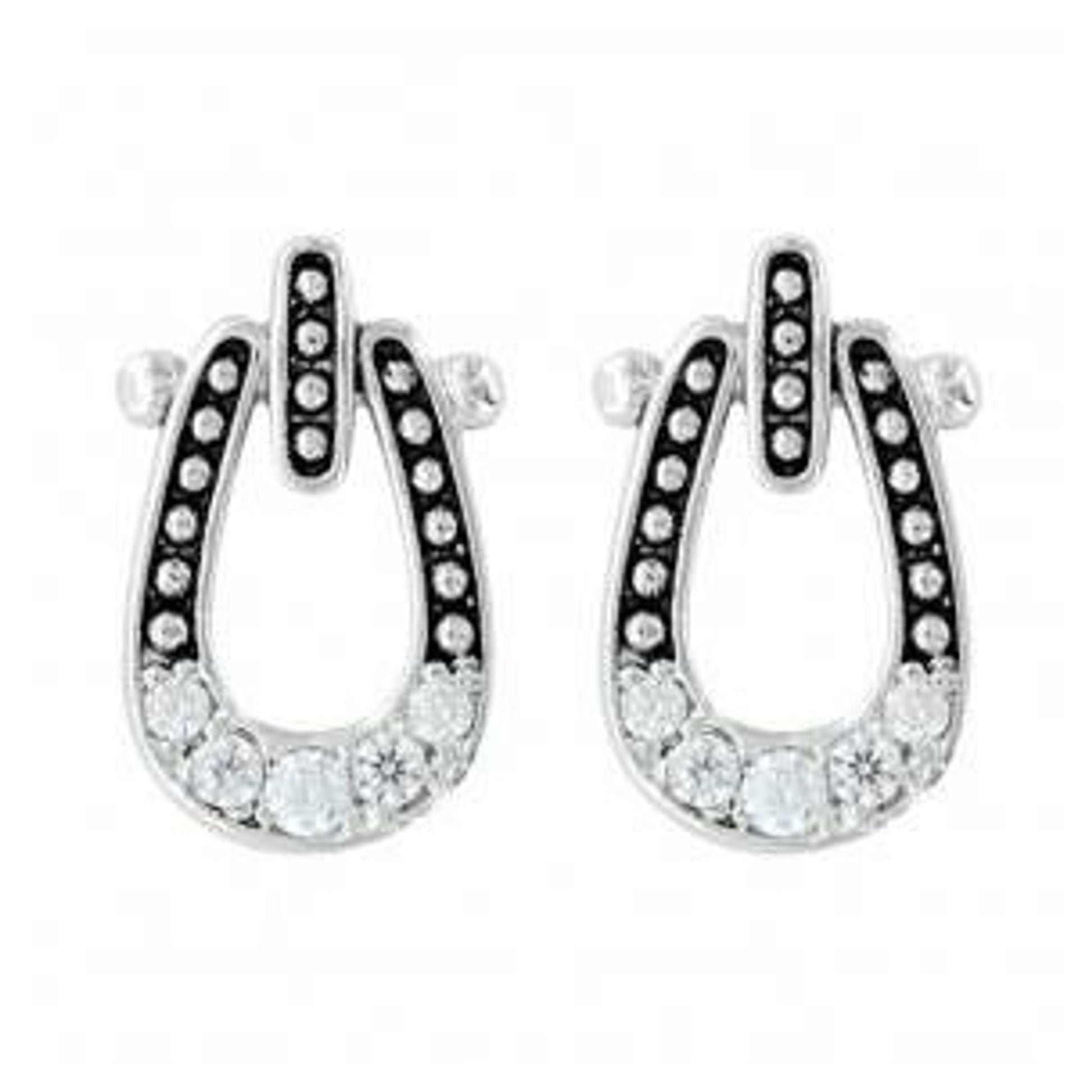 Montana Silver Studded Ice Horseshoe Earrings