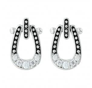 Montana Silver Studded Ice Horseshoe Earrings