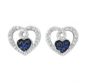 Montana Silver Curlicued Cerulean Heart Earrings