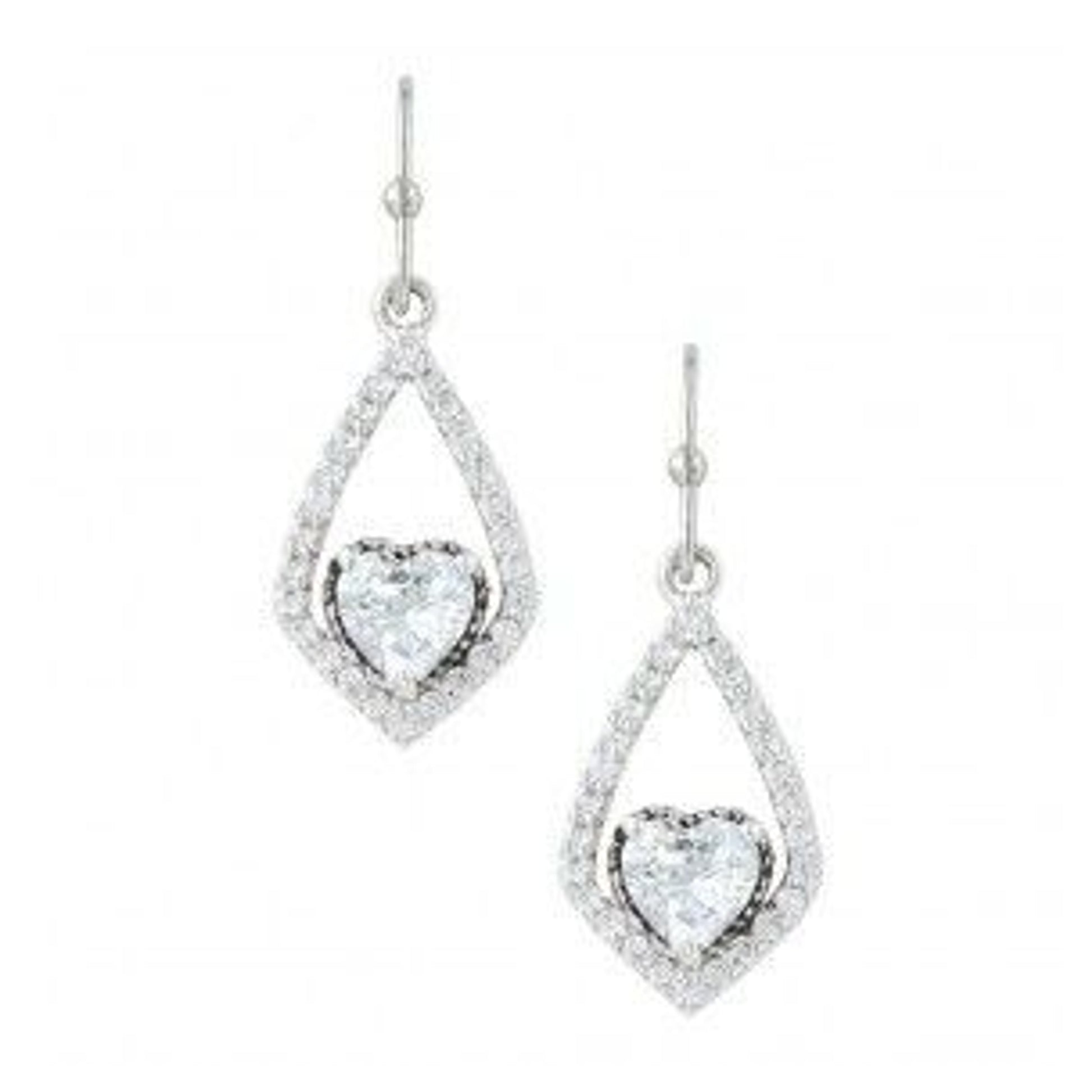 Montana Silversmiths Swinging Heart EarringsBk/Wh