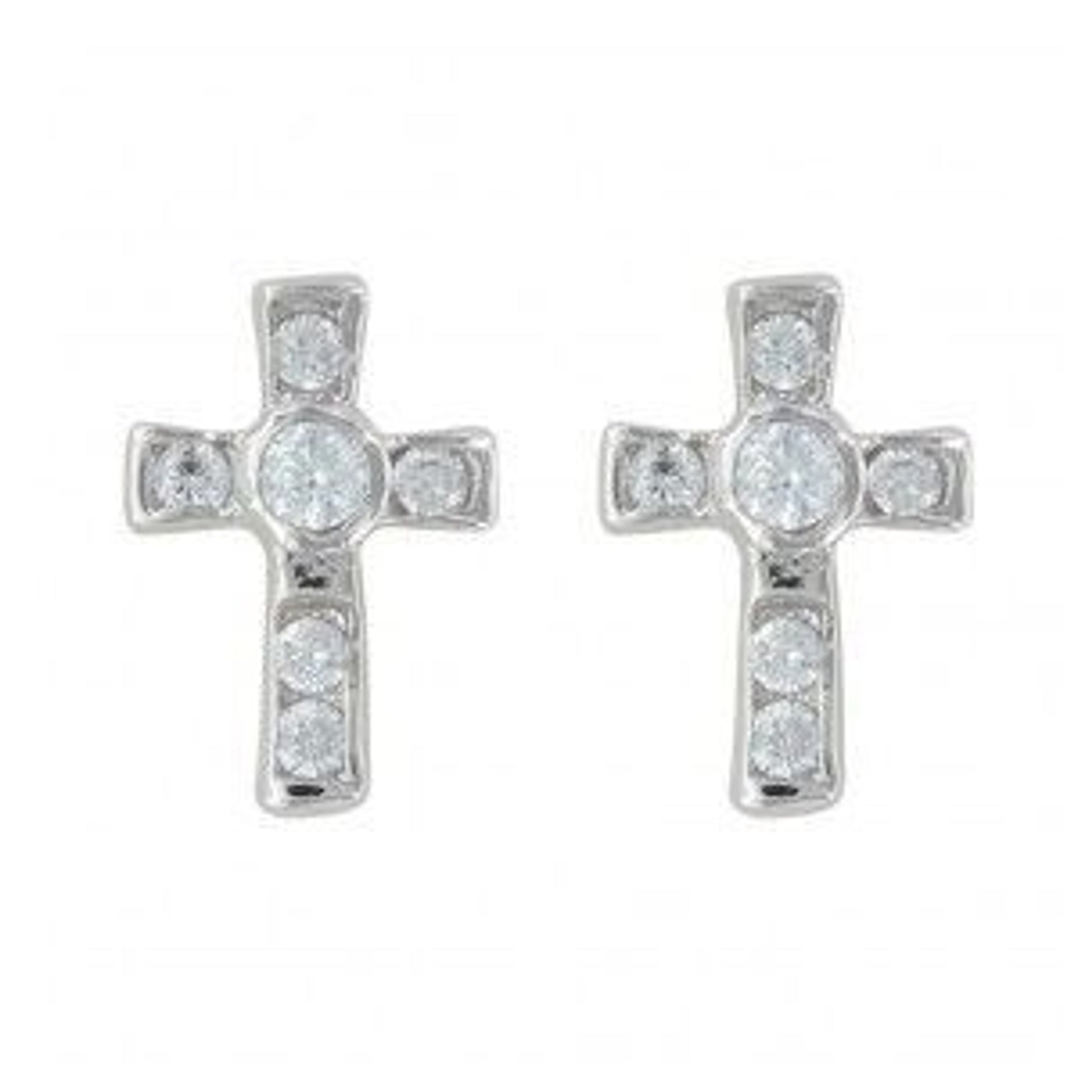 Montana A Mark Of Faith Cross Earrings Slv Plated