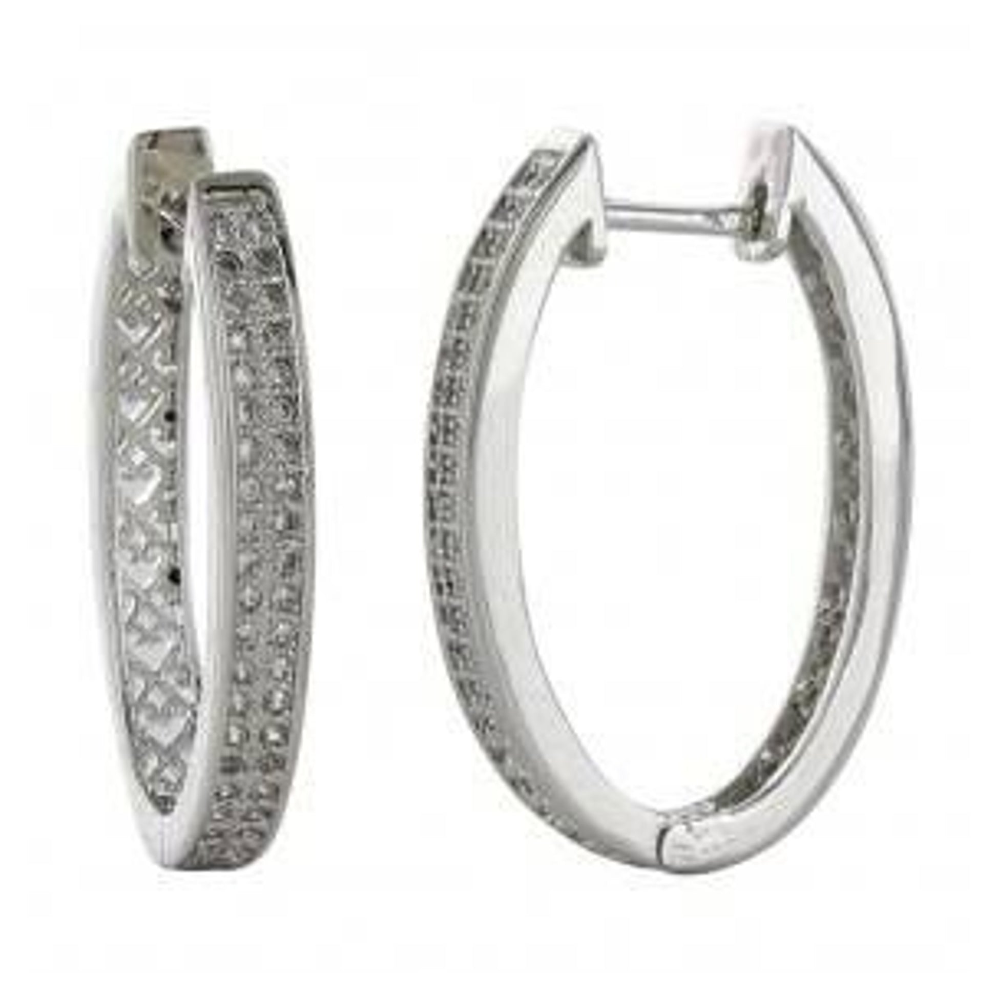 Montana Silver Long Oval Rhinestone Earrings