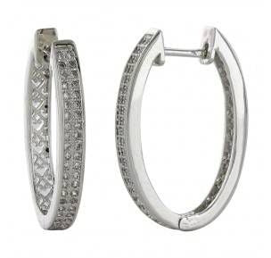Montana Silver Long Oval Rhinestone Earrings