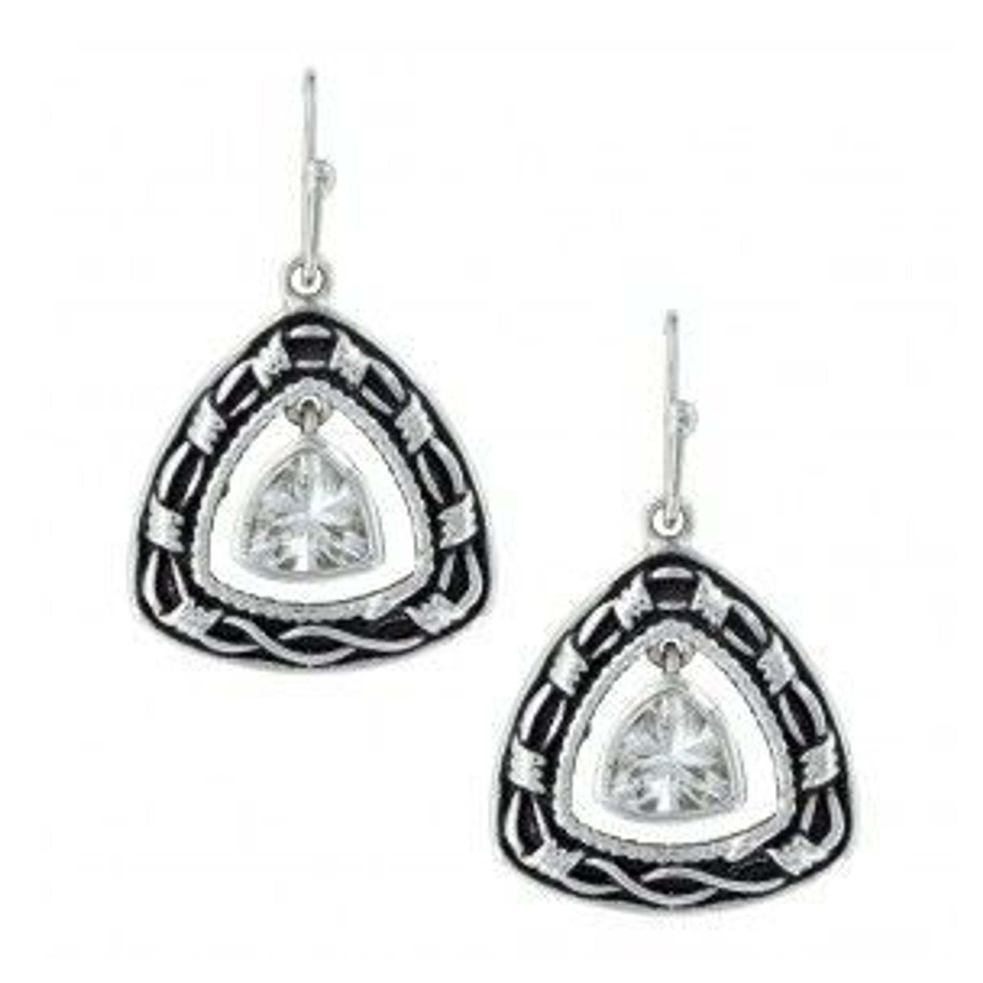 Montana Silversmiths Barbed Wire Trillion Earring