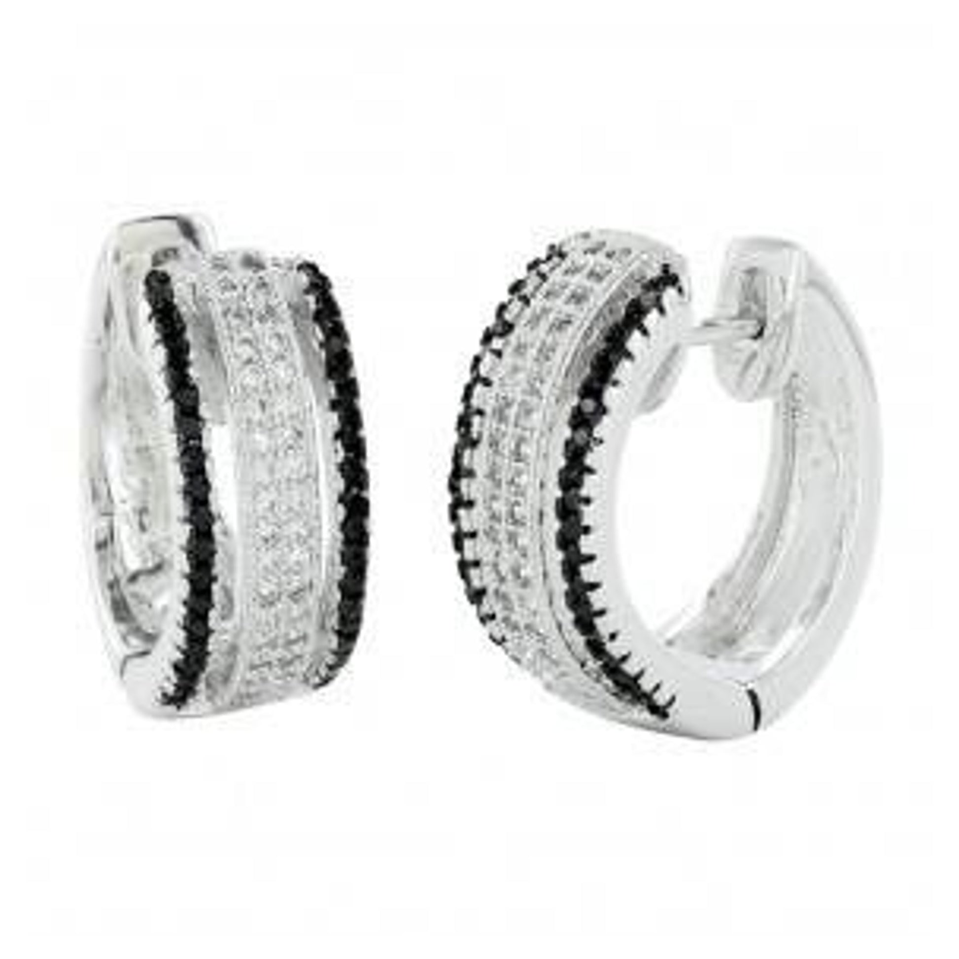 Montana Black/White Star Light Hoop Earrings
