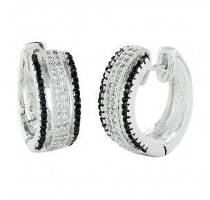 Montana Black/White Star Light Hoop Earrings