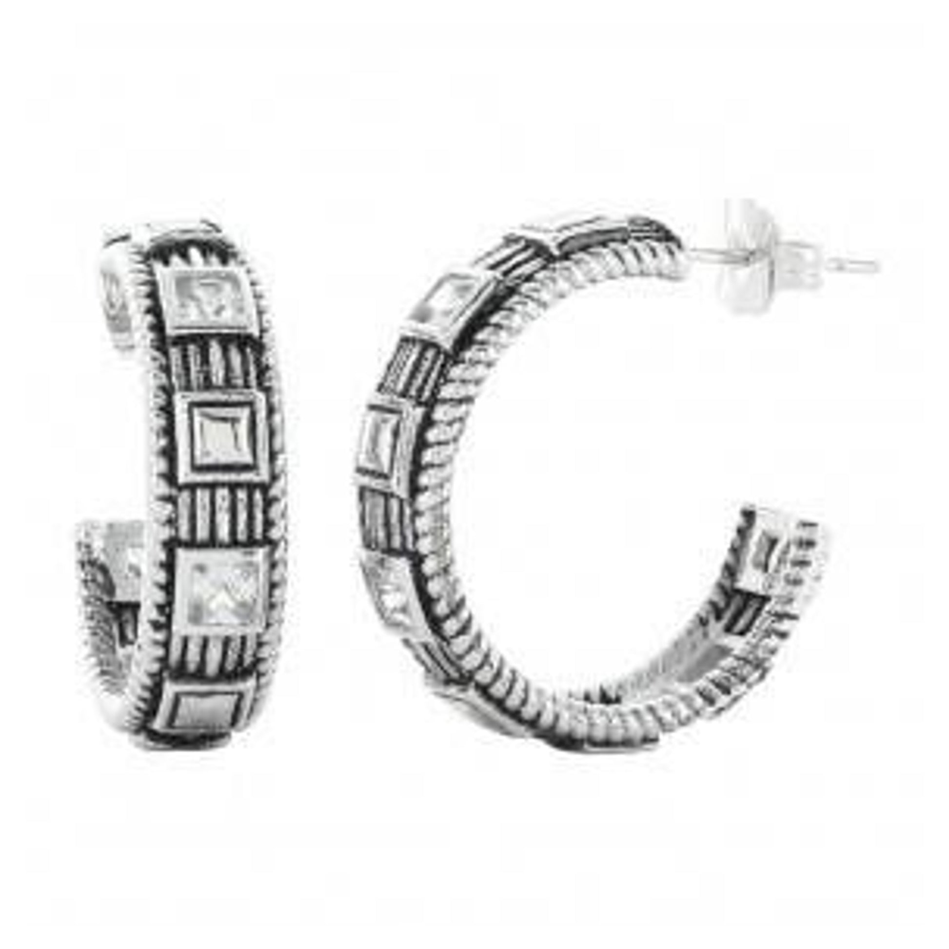 Montana Silver Studded Ice Hoop Earrings