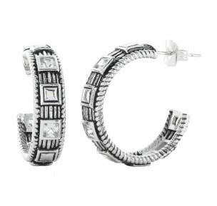 Montana Silver Studded Ice Hoop Earrings