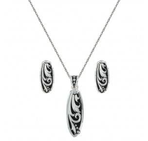Montana Leather Cut Trailing Vine Jewelry Set