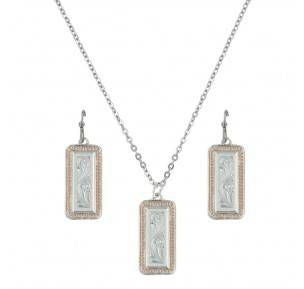 Montana Cross Cut Floral Portrait Jewelry Set