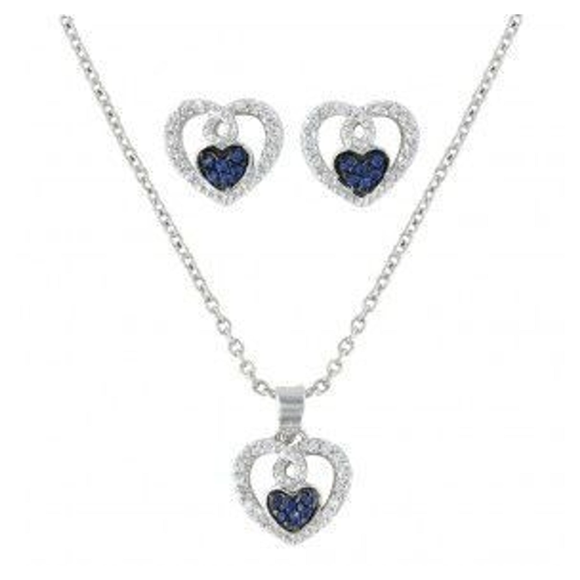 Curlicued Cerulean Heart Jewelry Set